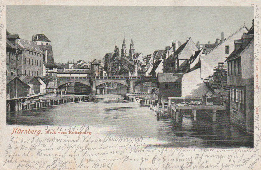 Ak Pegnitz Maxbrücke Mühlen 1906