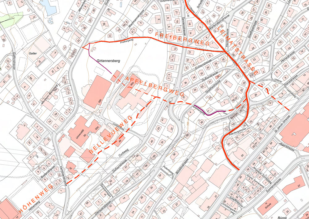 Apfelberg Stadtplanüberlagerung 2019