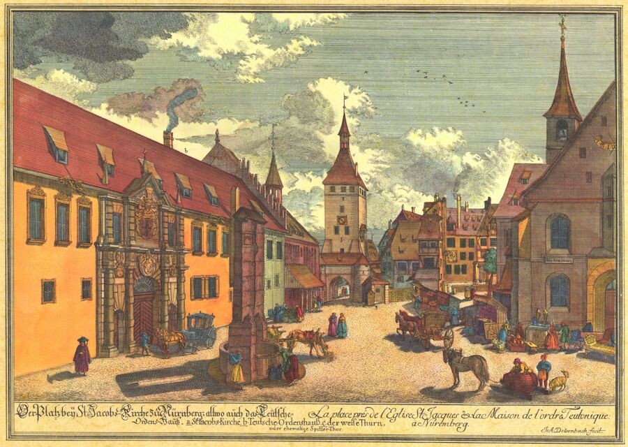 Jakobsplatz Deutschordenshaus Weisser Turm Delsenbach