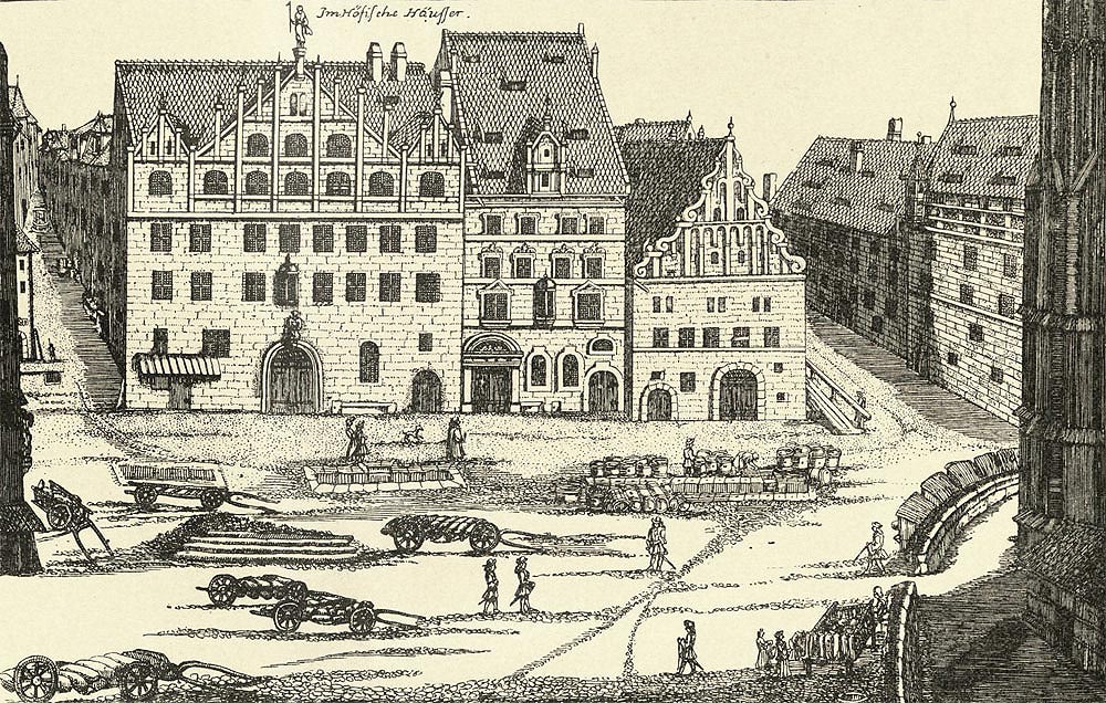Kornmarkt Lorenzkirche um 1702 Böner