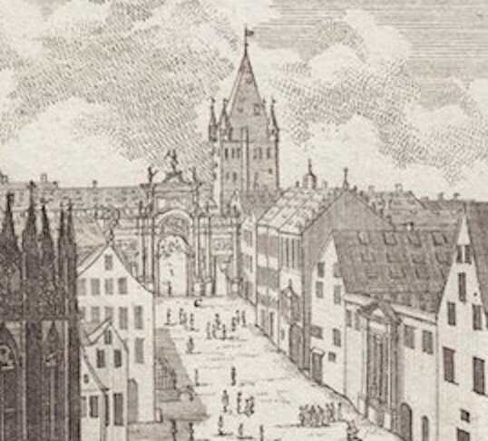 Rathaus Burgstrasse Delsenbach 1712 Ausschnitt