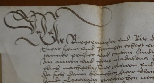 Turmgasse 6 Spruchbrief 1523 Ausschnitt